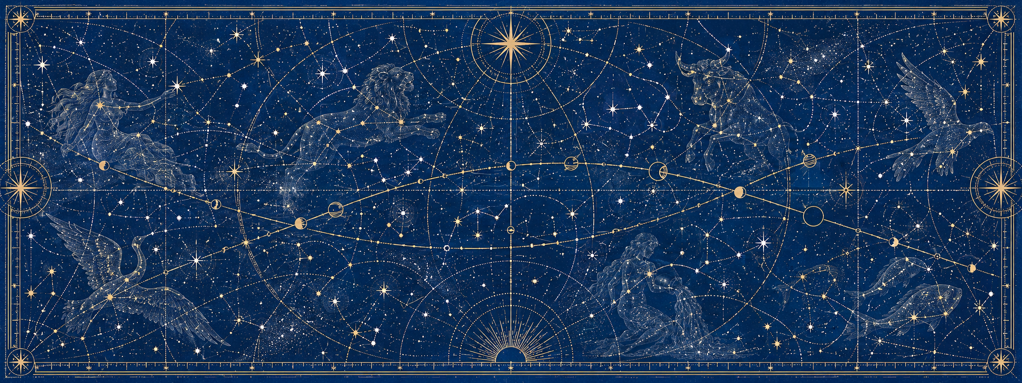 Original cobalt celestial atlas created for Boise Astrological Society